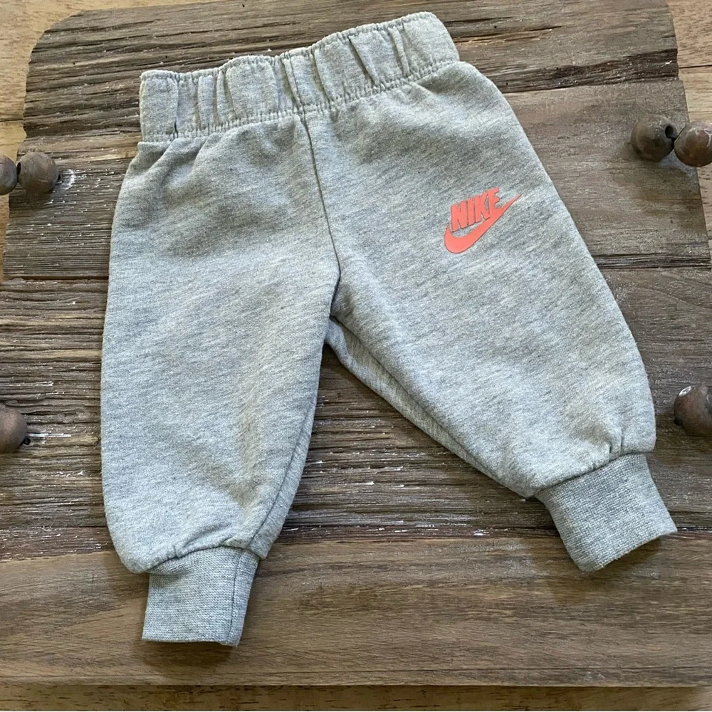 Nike Newborn Heather Gray Logo Joggers‎